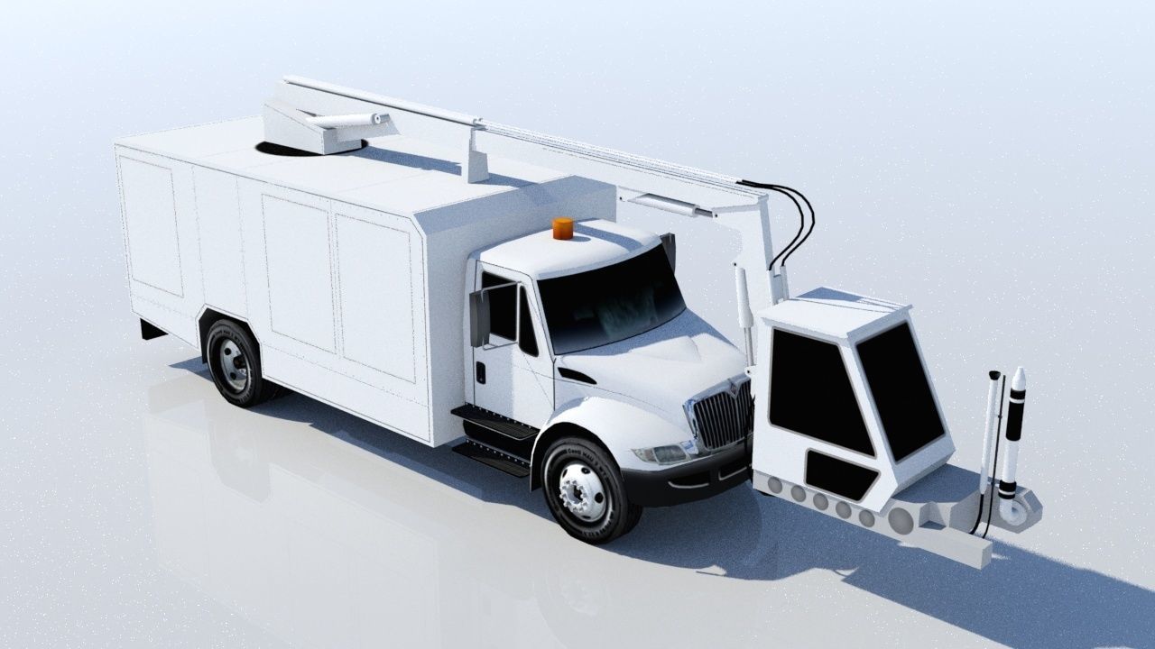 DAYSTAR DEICE TRUCK LOW POLY STATIC Low-poly 3D model_3