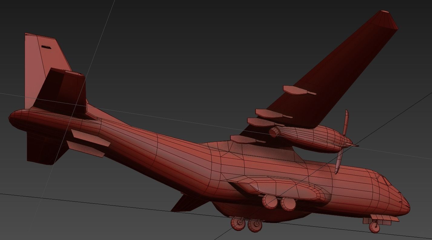 CASA CN235 Low Poly Static Aircraft Low-poly 3D model_6