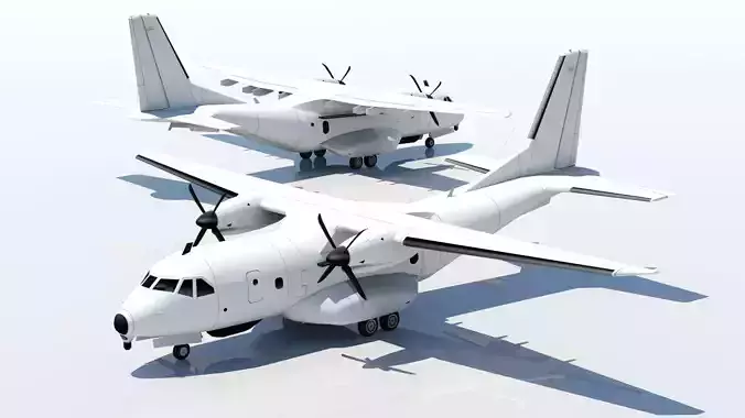 CASA CN235 Low Poly Static Aircraft
