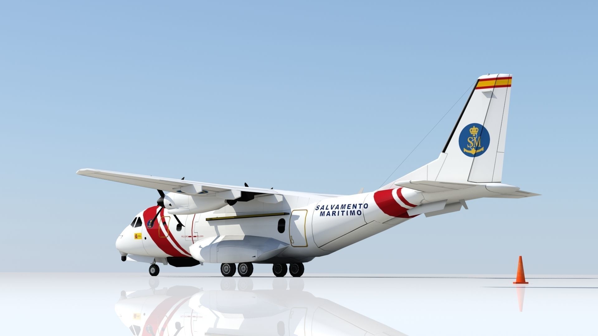 CASA CN235 Low Poly Static Aircraft Low-poly 3D model_3