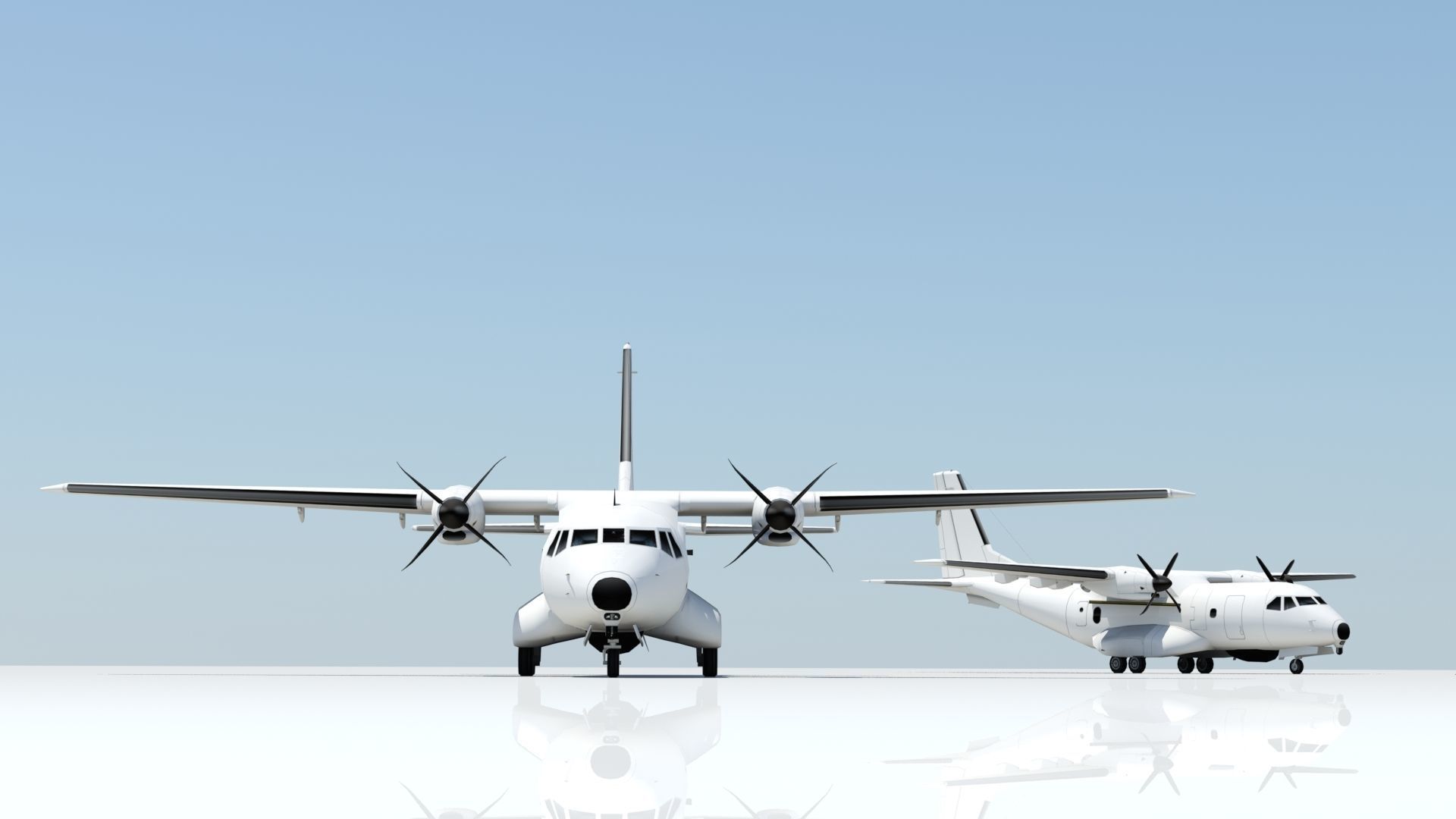 CASA CN235 Low Poly Static Aircraft Low-poly 3D model_4