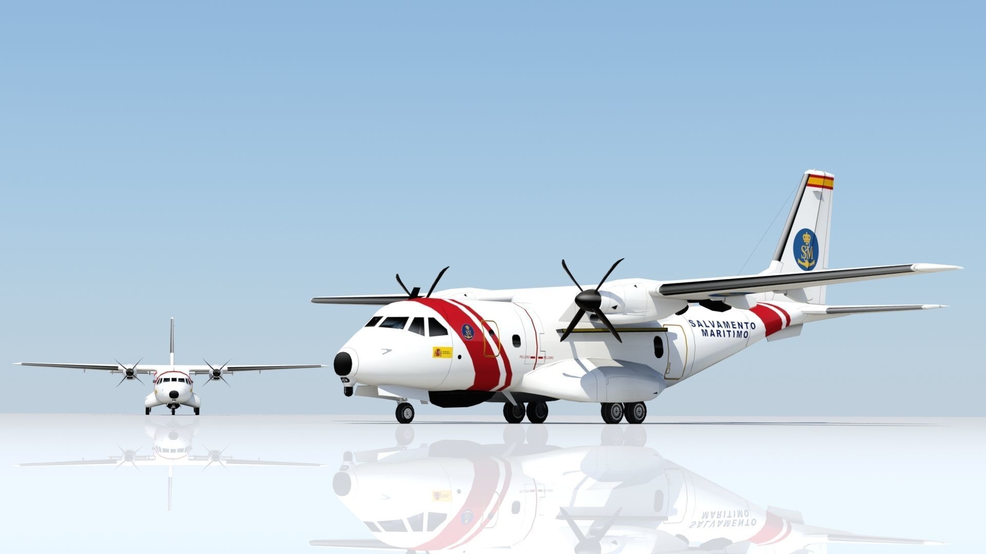 CASA CN235 Low Poly Static Aircraft Low-poly 3D model_2