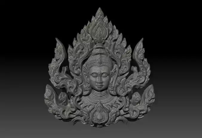 Thai Ornament Decor Bas Relied 10 - 231006 3D print model