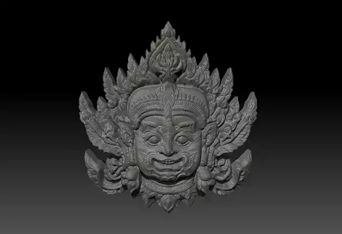 Thai Ornament Decor Bas Relied 07 - 231006 3D print model