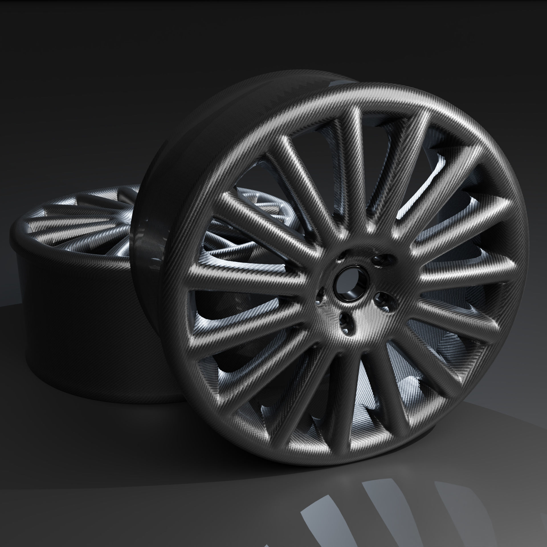 Carbon Fiber Alloy Wheels 3D model | CGTrader