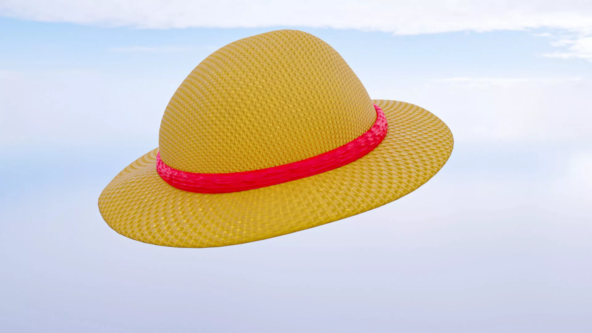 Straw hat Low-poly 3D model