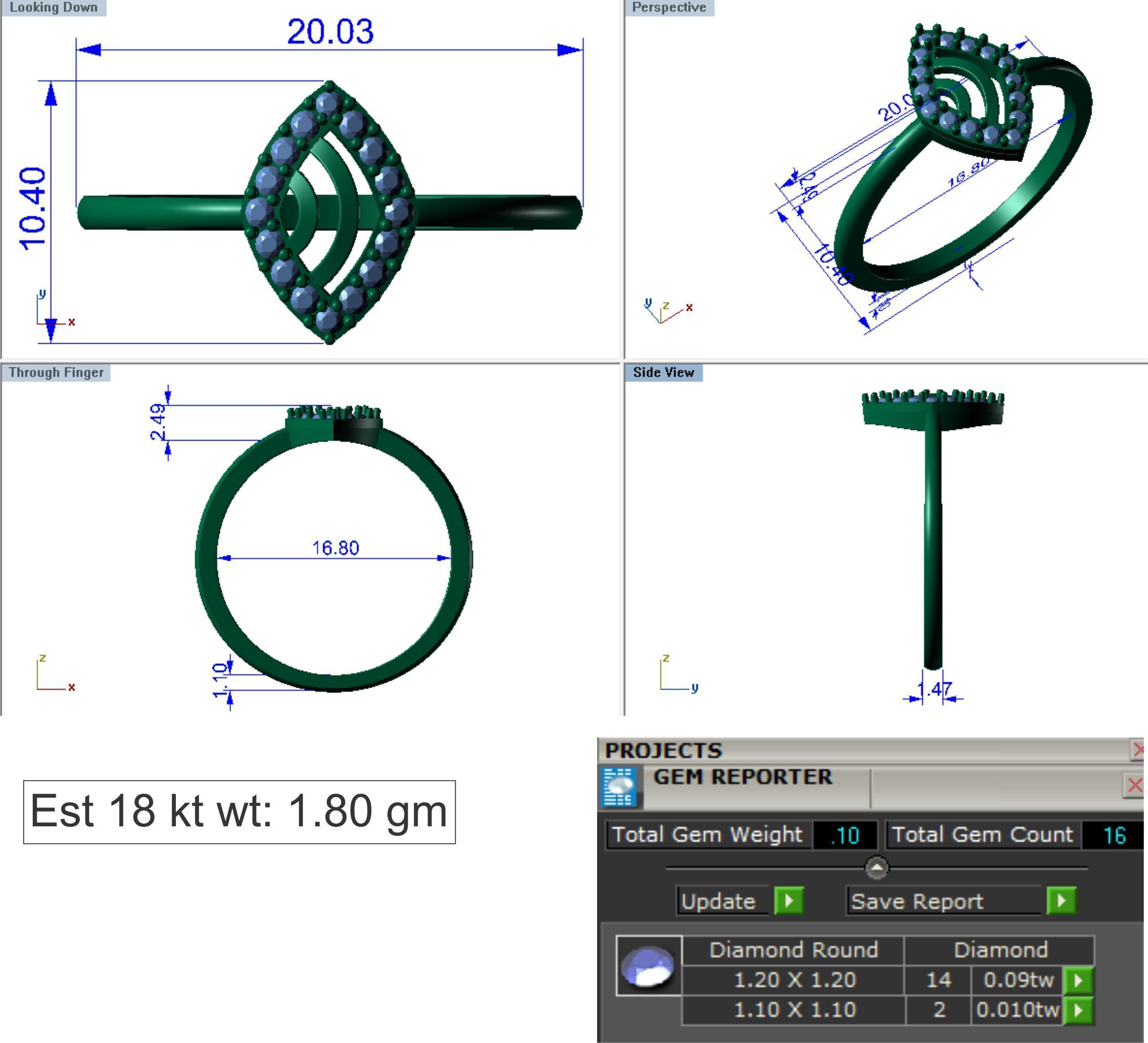 Ring Super Light Wet lot40 3D print model_11