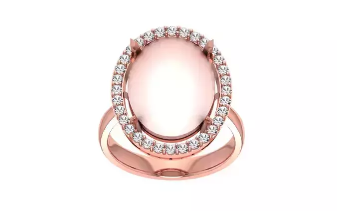Women Pearl Ring 3dm STL OBJ FBX Render Details