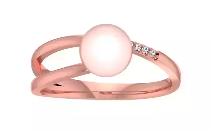 Women Pearl Ring 3dm STL OBJ FBX Render Details