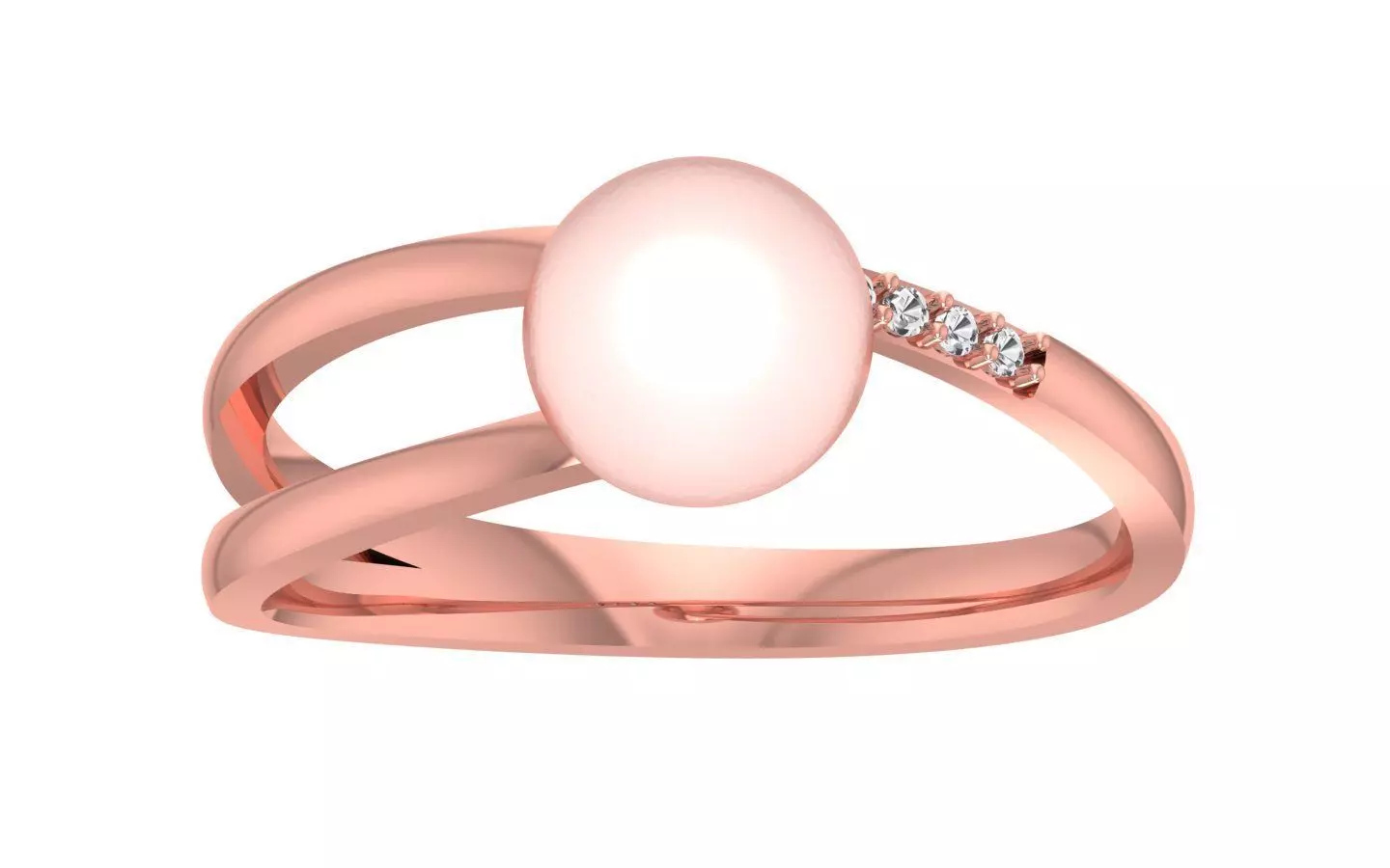 Women Pearl Ring 3dm STL OBJ FBX Render Details 3D print model_0