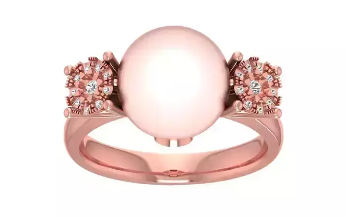 Women Pearl Ring 3dm STL OBJ FBX Render Details