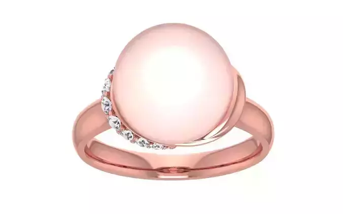 Women Pearl Ring 3dm STL OBJ FBX Render Details