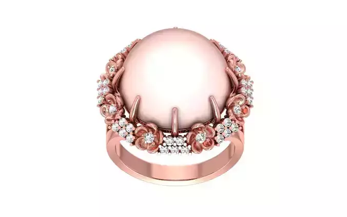 Women Pearl Ring 3dm STL OBJ FBX Render Details