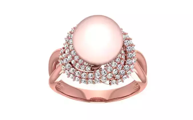 Women Pearl Ring 3dm STL OBJ FBX Render Details
