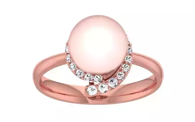 Women Pearl Ring 3dm STL OBJ FBX Render Details