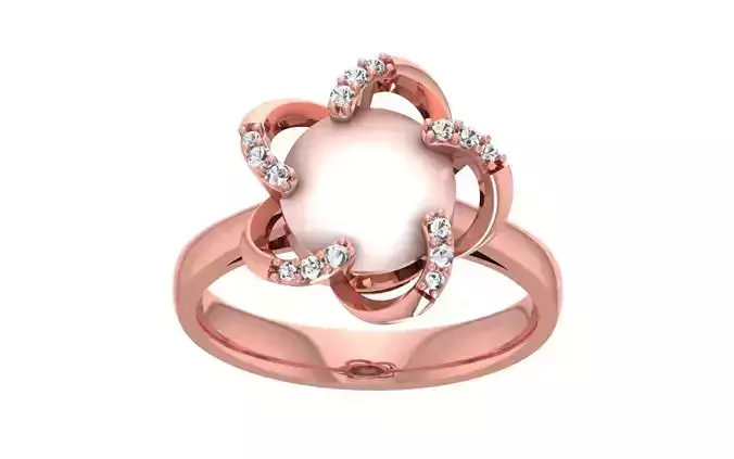 Women Pearl Ring 3dm STL OBJ FBX Render Details