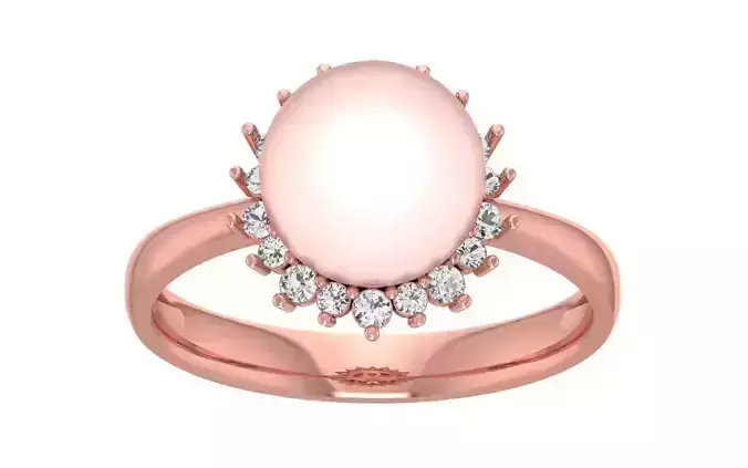 Women Pearl Ring 3dm STL OBJ FBX Render Details
