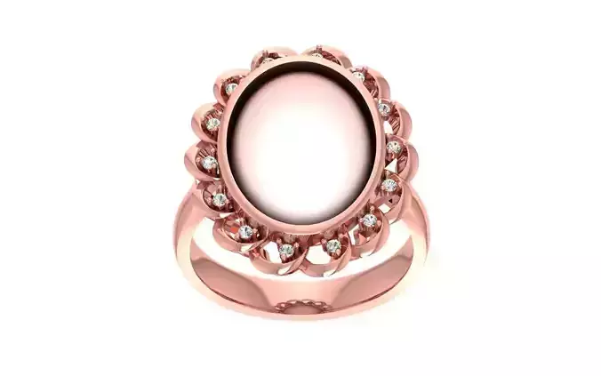 Women Pearl Ring 3dm STL OBJ FBX Render Details