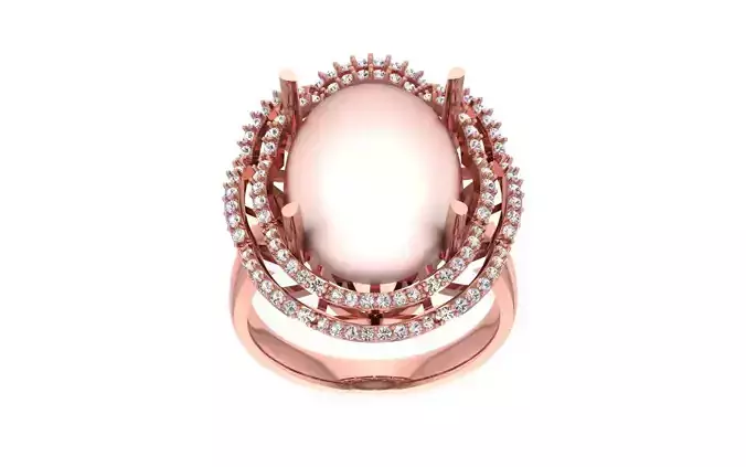 Women Pearl Ring 3dm STL OBJ FBX Render Details