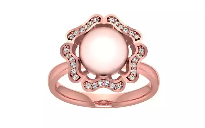Women Pearl Ring 3dm STL OBJ FBX Render Details