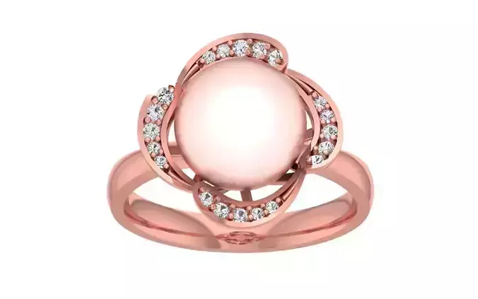 Women Pearl Ring 3dm STL OBJ FBX Render Details