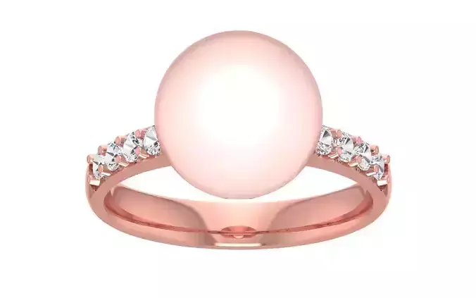Women Pearl Ring 3dm STL OBJ FBX Render Details