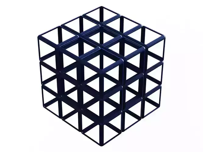 Wireframe Shape Rubik Cube 3D print model