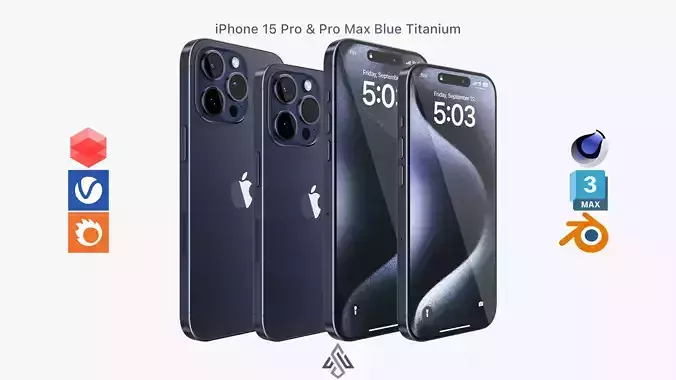 Apple iPhone 15 Pro  - Pro Max Blue Titanium