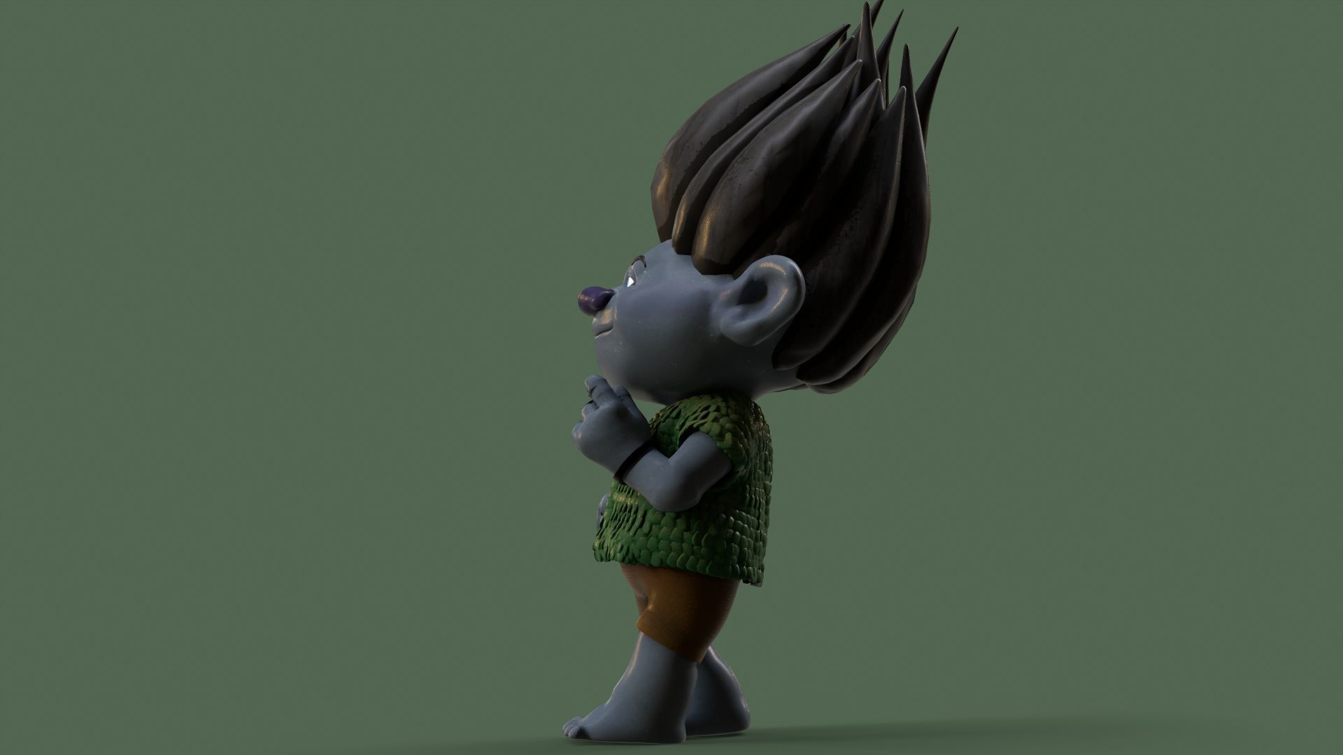 Branch fan art from Trolls Low-poly 3D model_8