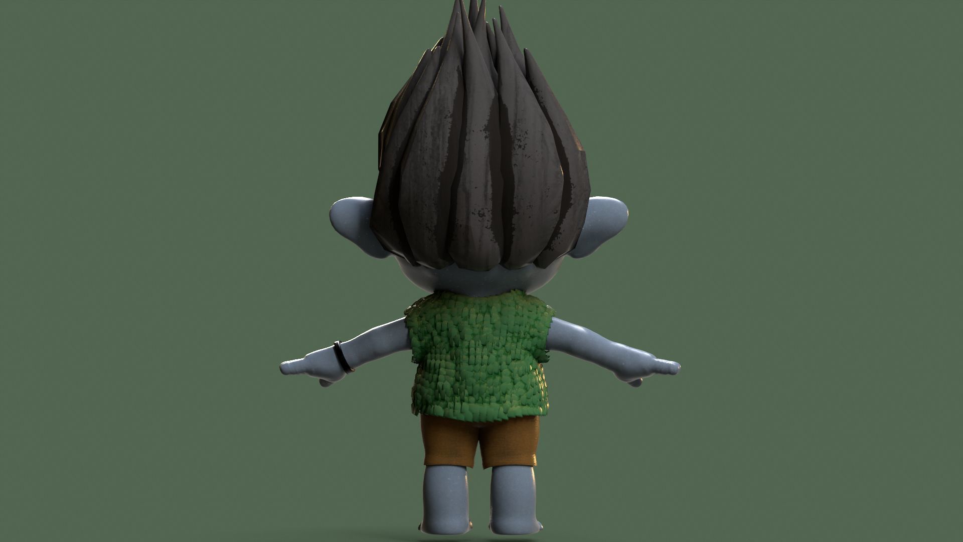 Branch fan art from Trolls Low-poly 3D model_3