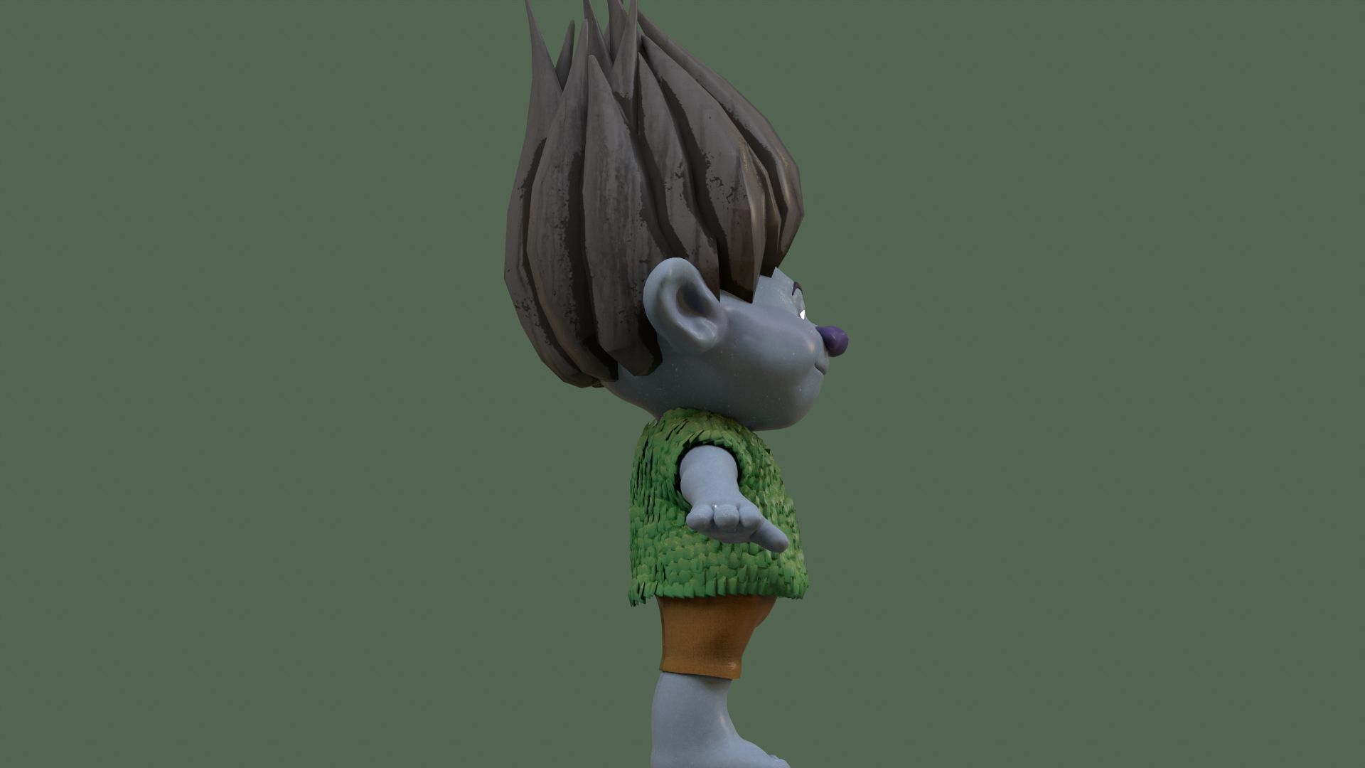 Branch fan art from Trolls Low-poly 3D model_2