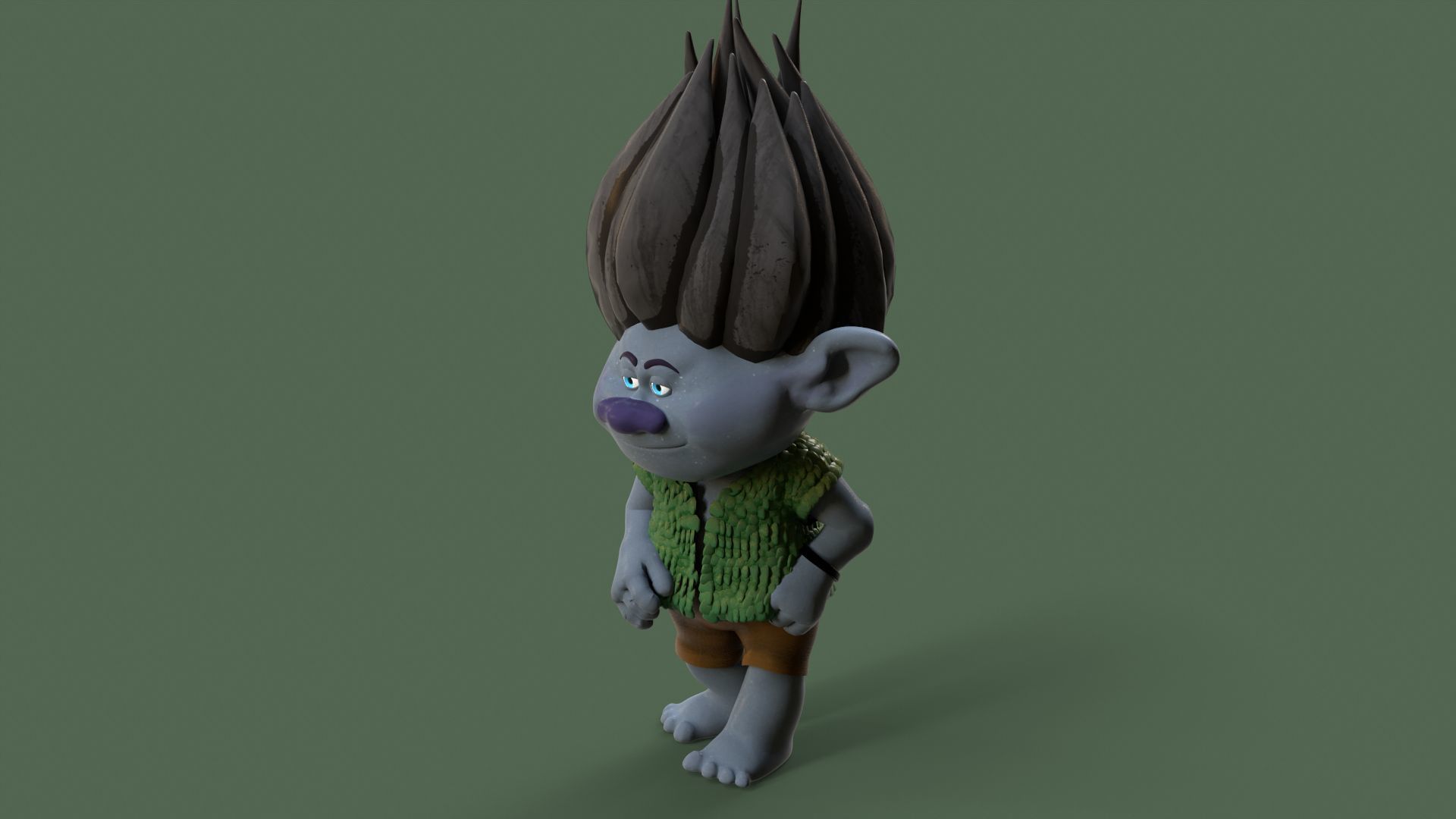 Branch fan art from Trolls Low-poly 3D model_10