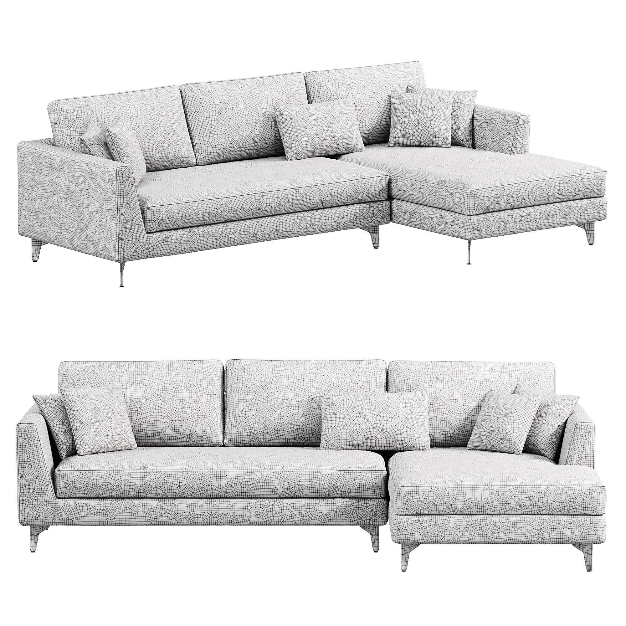 Meridiani Louis Up Sofa 3D model_4