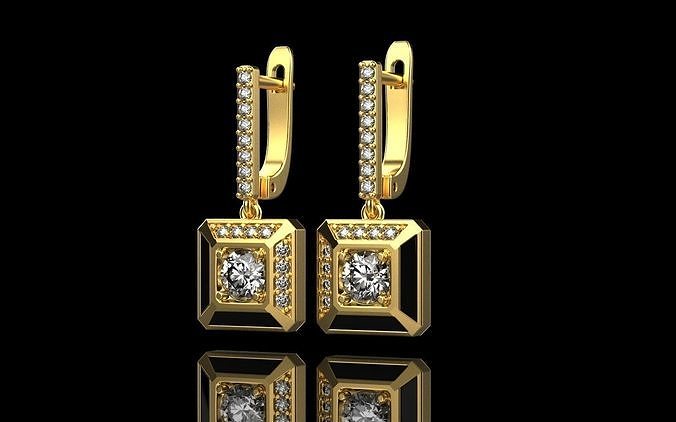 Octagon form earring model 497 3D print model
