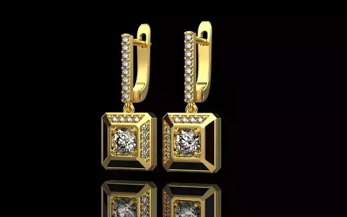 Octagon form earring model 497