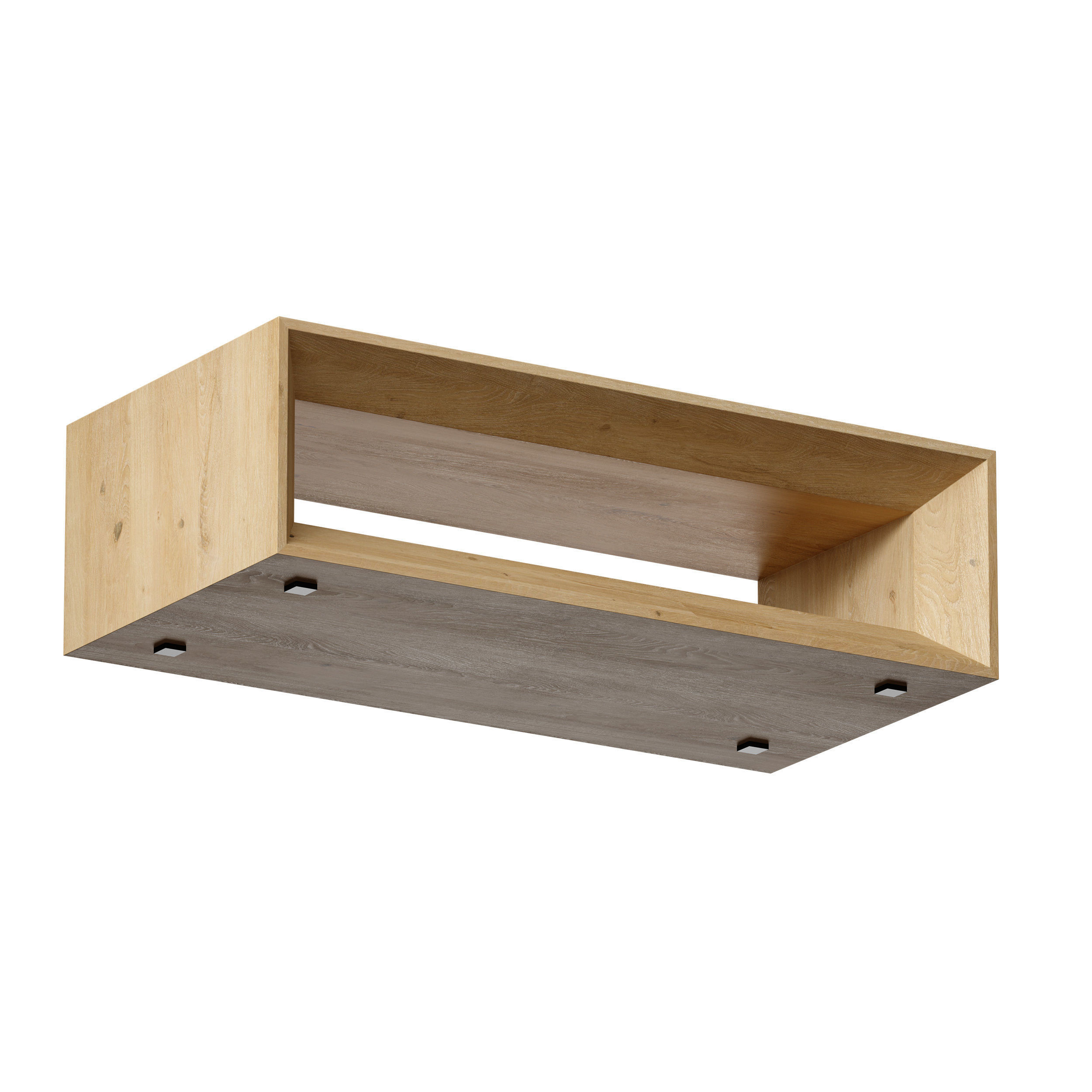 Vernon Rectangular Natural Pine Wood Coffee Table with Shelf 3D model_11