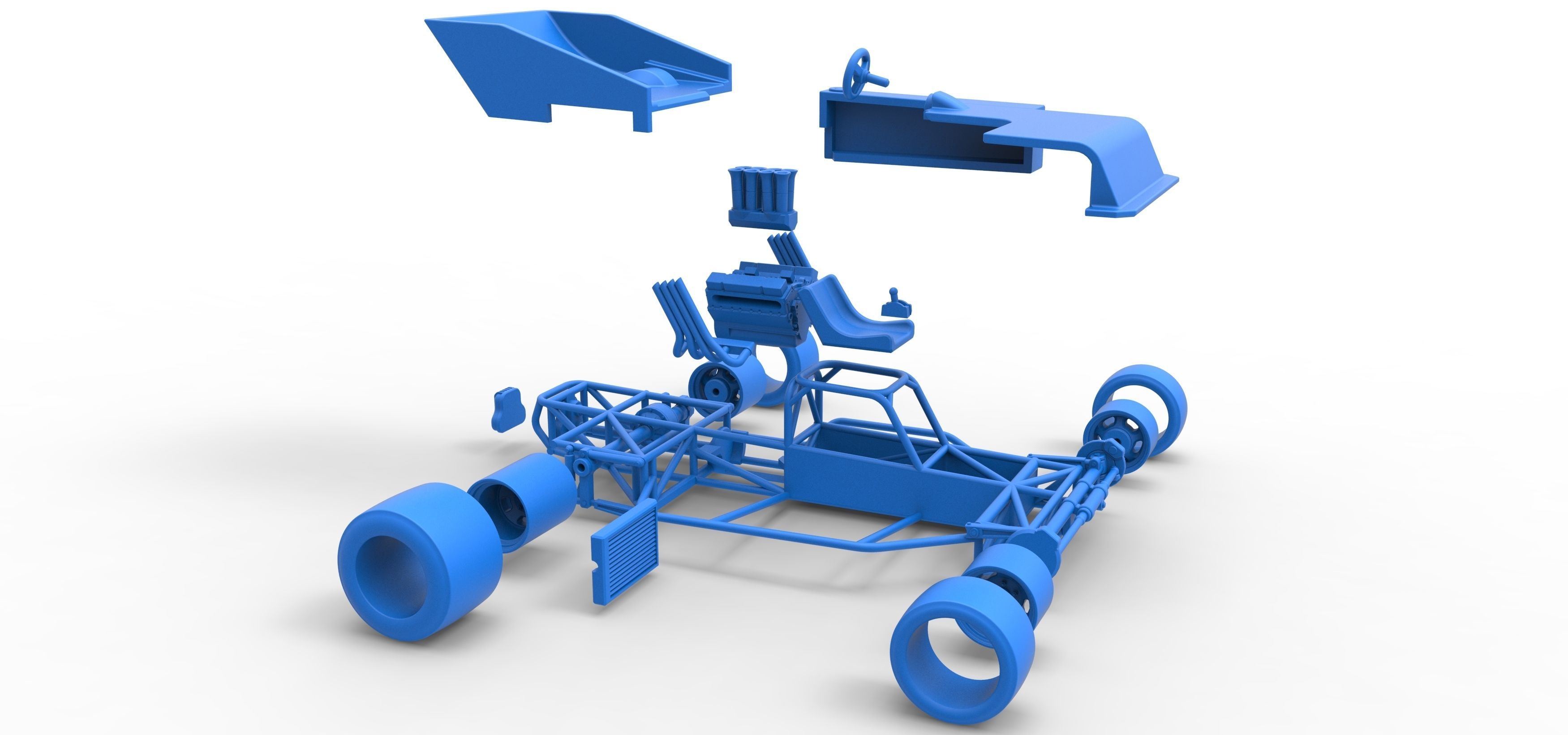 Supermodified rear engine race car Scale 1 to 25 3D print model_60