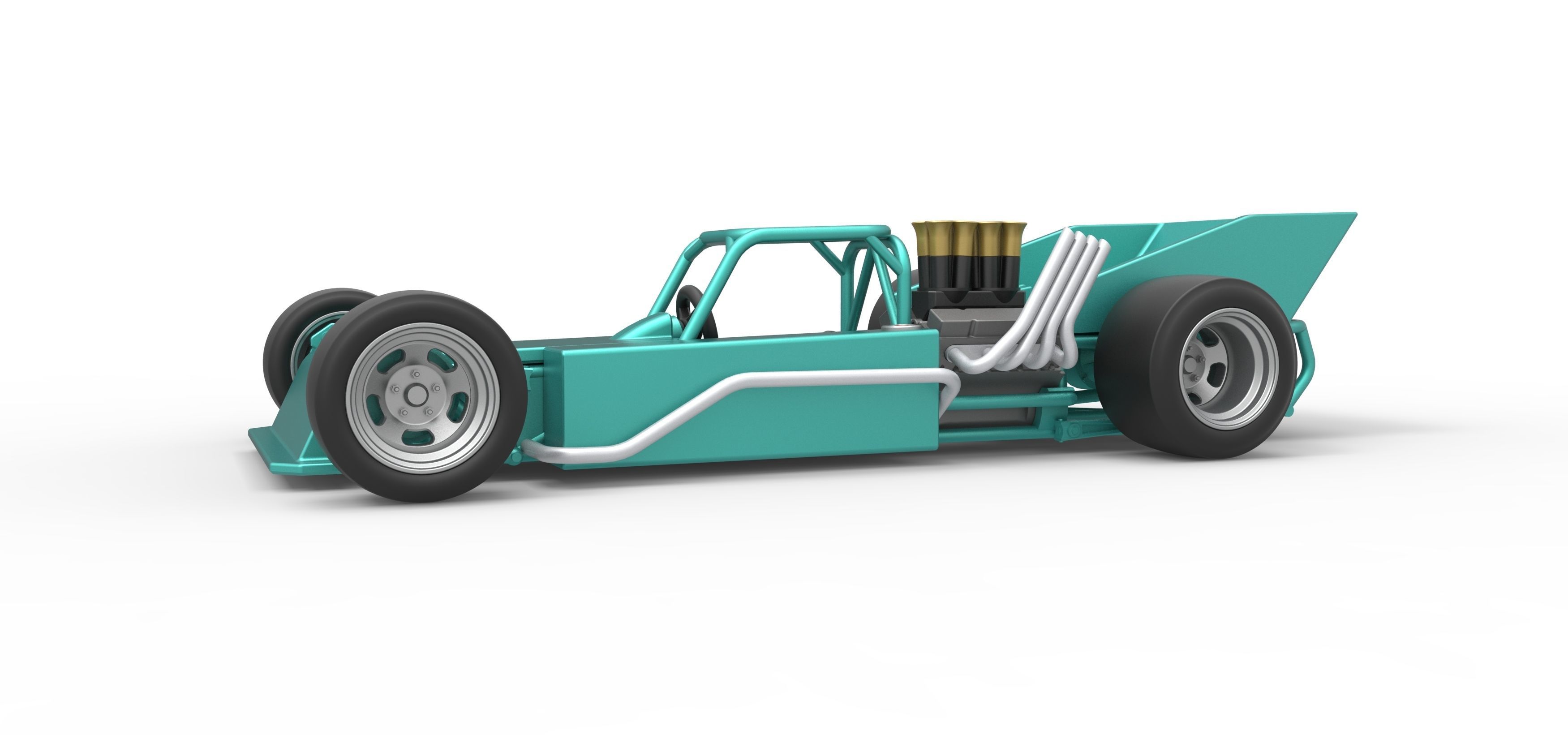 Supermodified rear engine race car Scale 1 to 25 3D print model_2