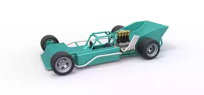 Supermodified rear engine race car Scale 1 to 25 3D print model