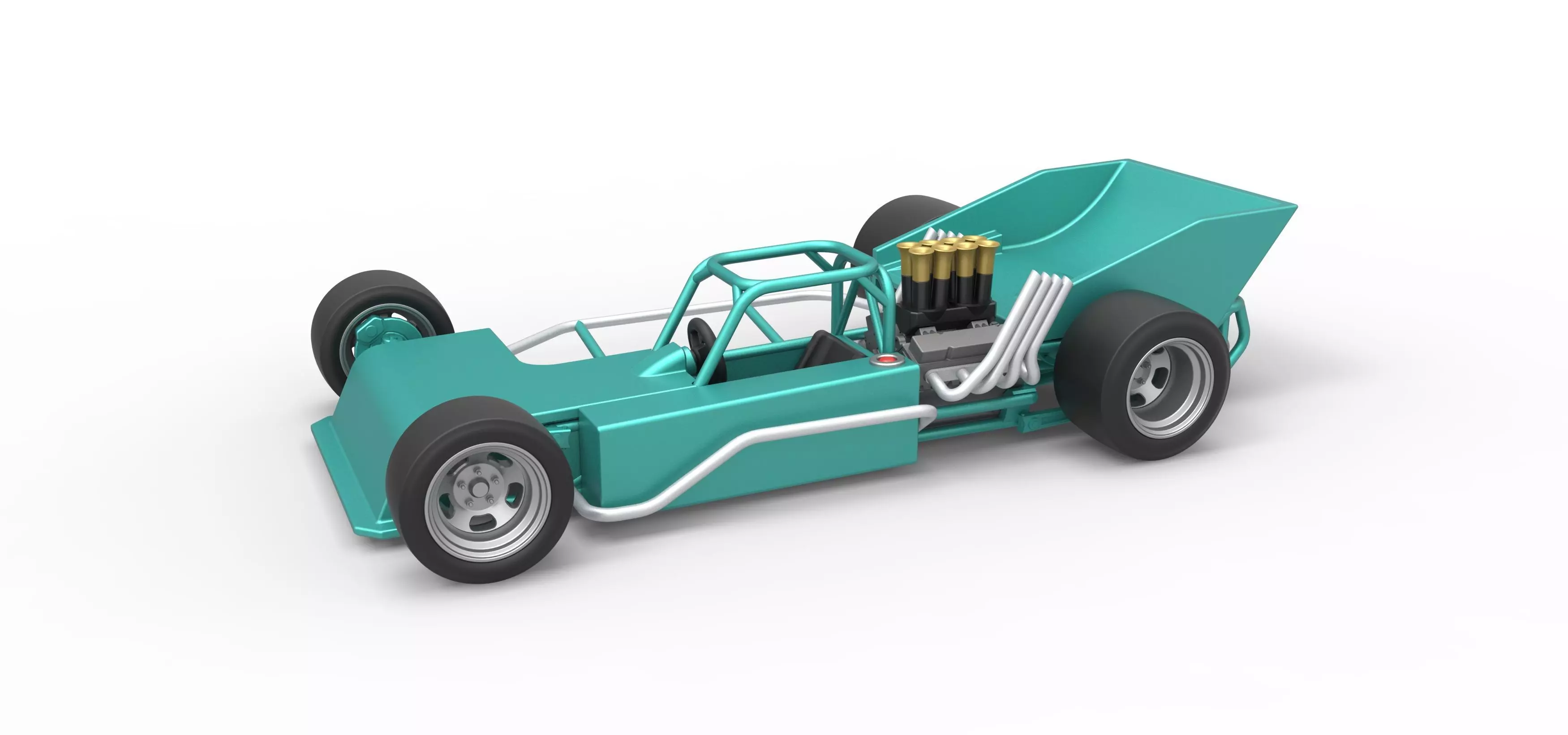 Supermodified rear engine race car Scale 1 to 25 3D print model_0