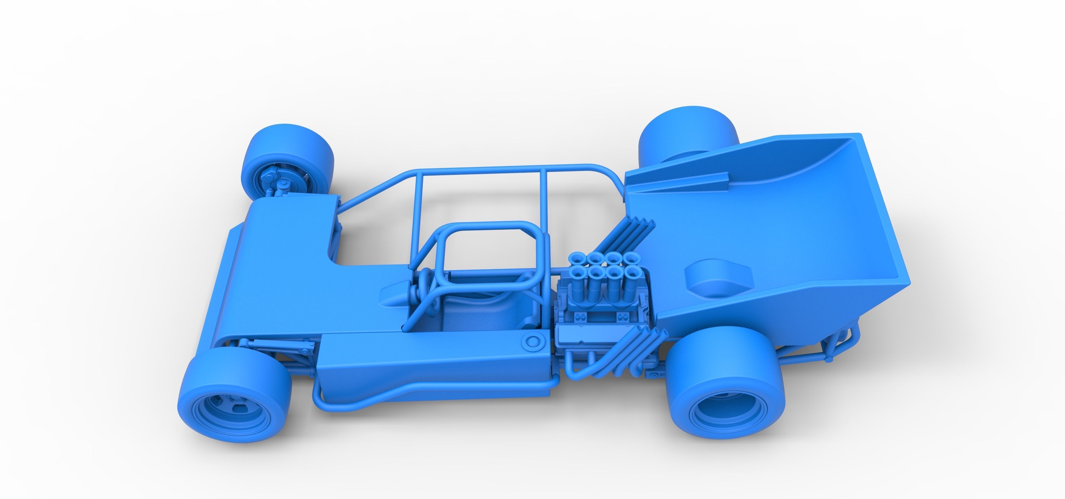 Supermodified rear engine race car Scale 1 to 25 3D print model_35