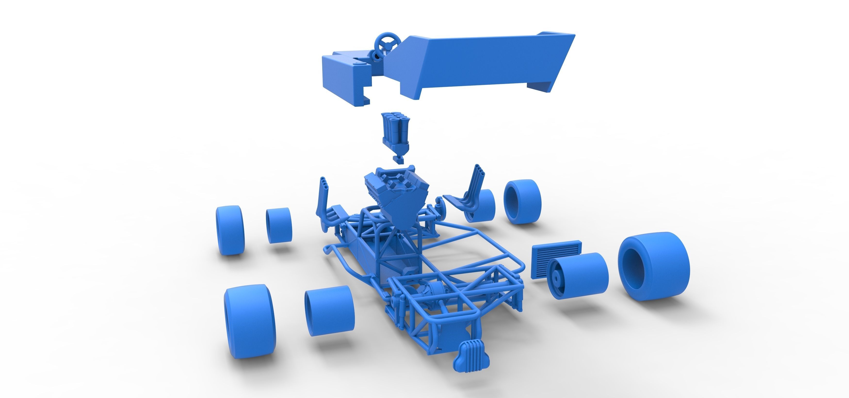 Supermodified rear engine race car Scale 1 to 25 3D print model_58