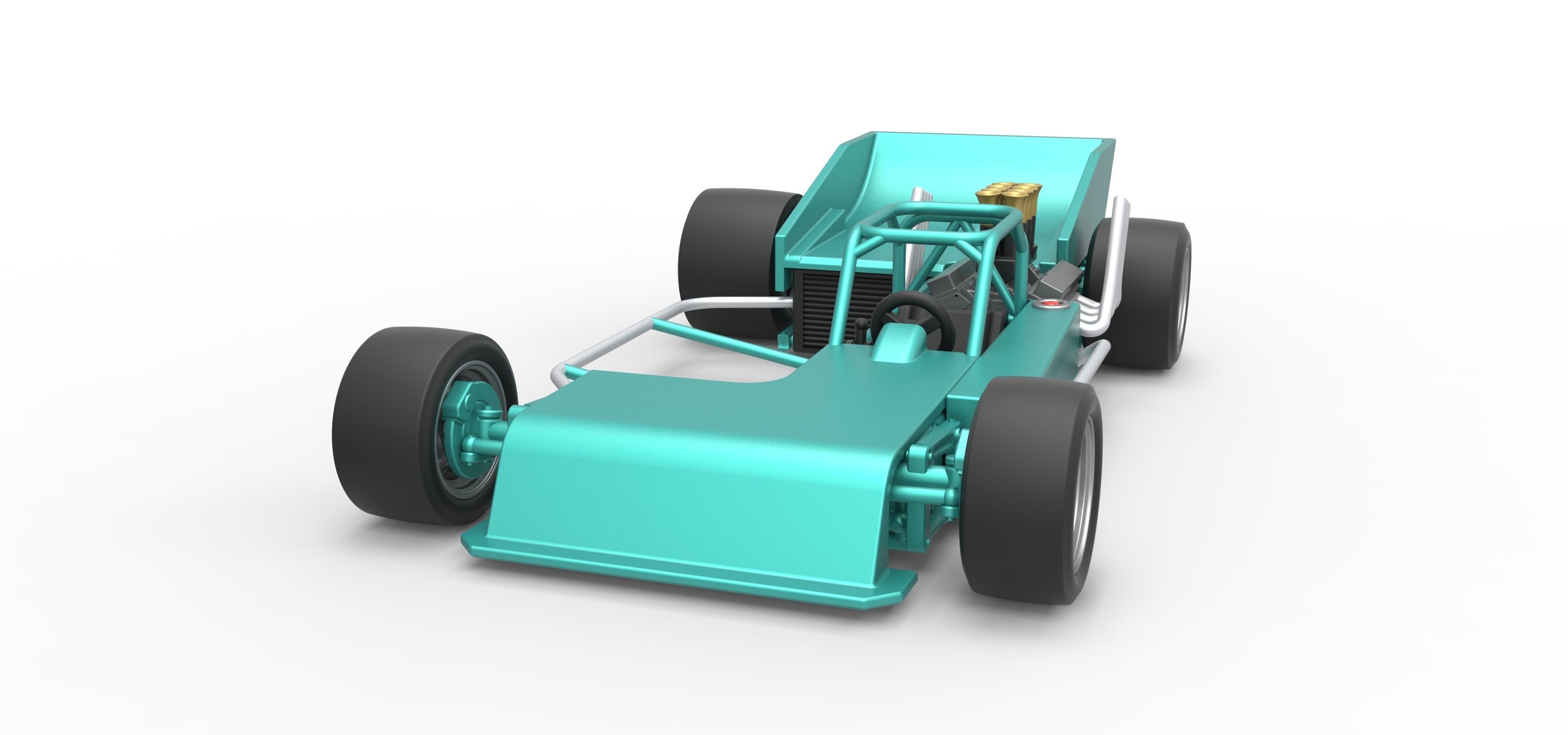 Supermodified rear engine race car Scale 1 to 25 3D print model_5