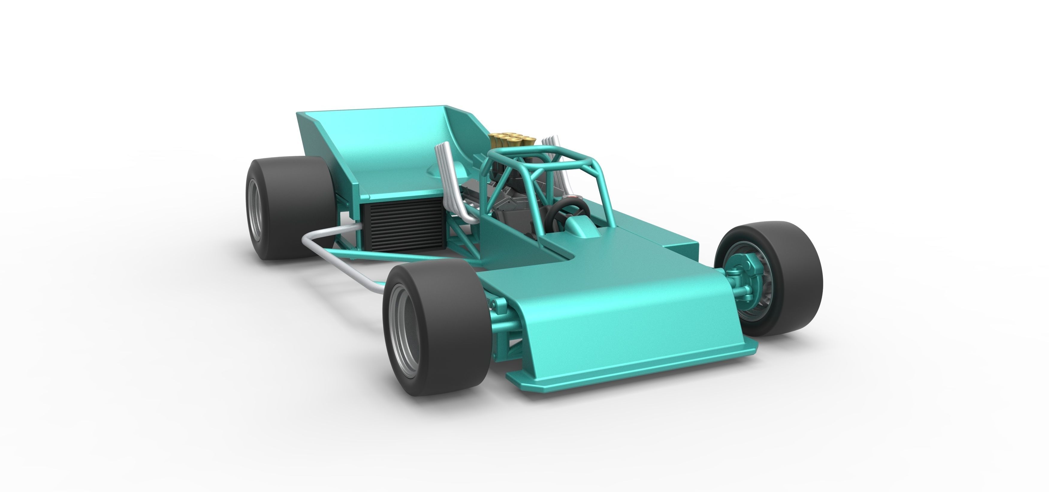Supermodified rear engine race car Scale 1 to 25 3D print model_24