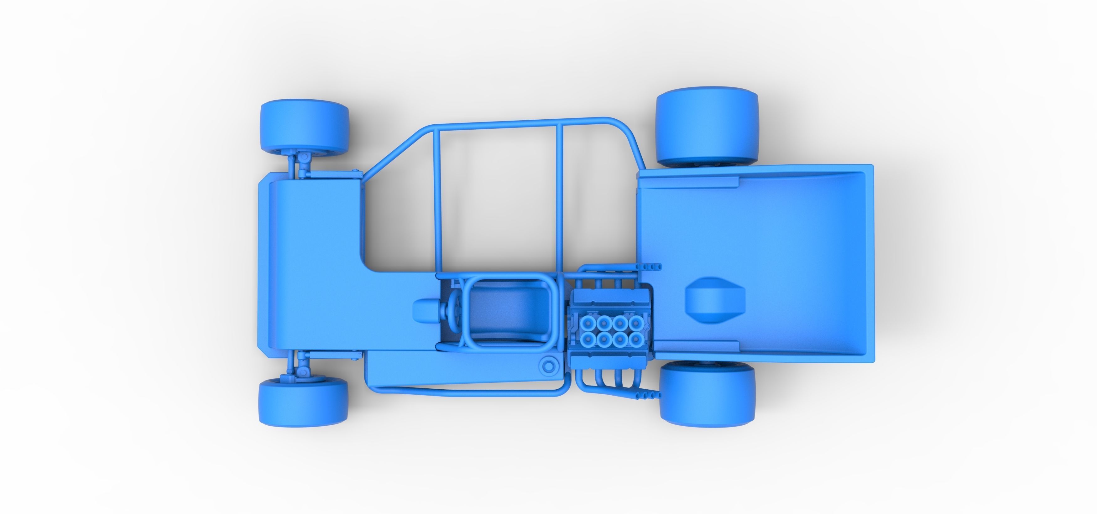 Supermodified rear engine race car Scale 1 to 25 3D print model_36