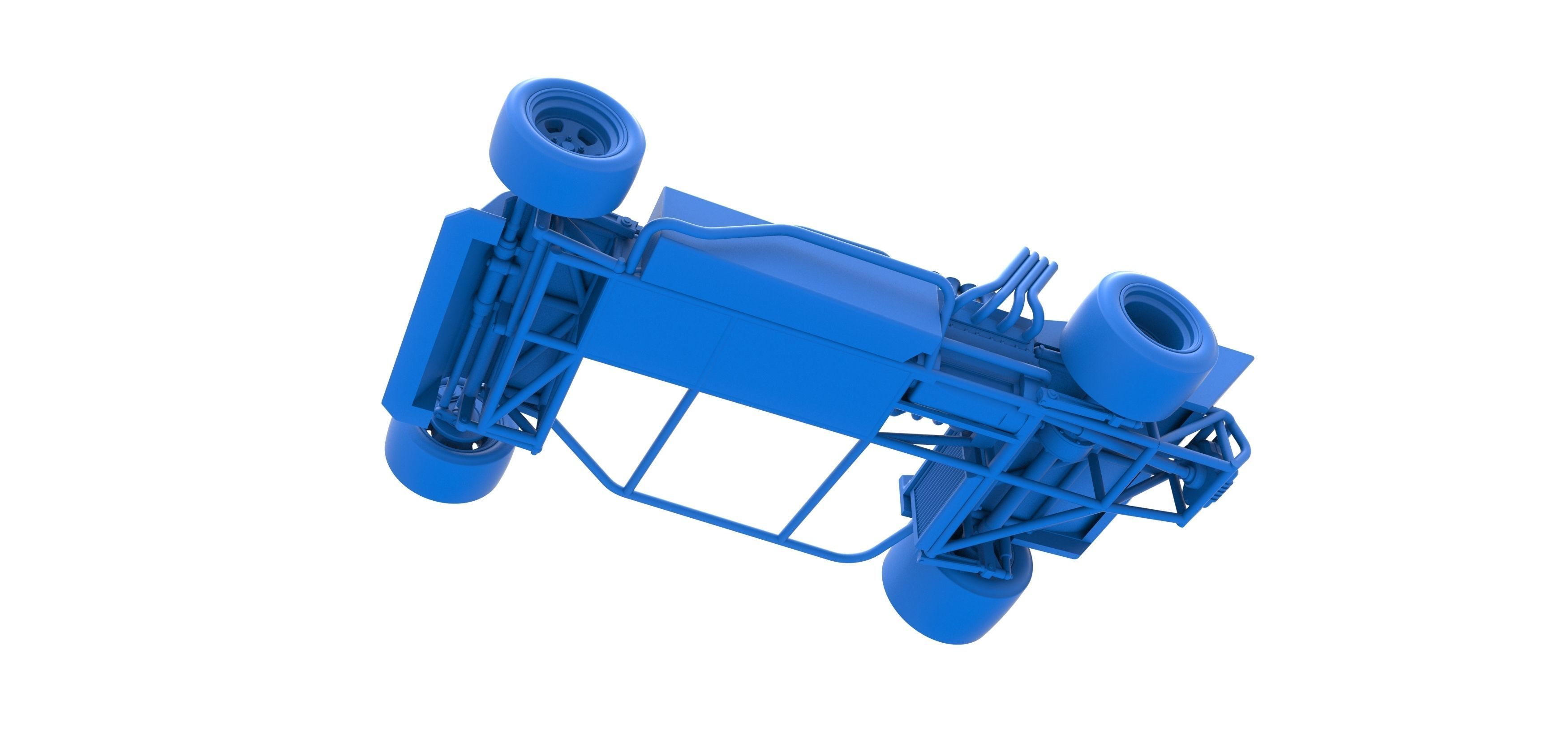 Supermodified rear engine race car Scale 1 to 25 3D print model_28