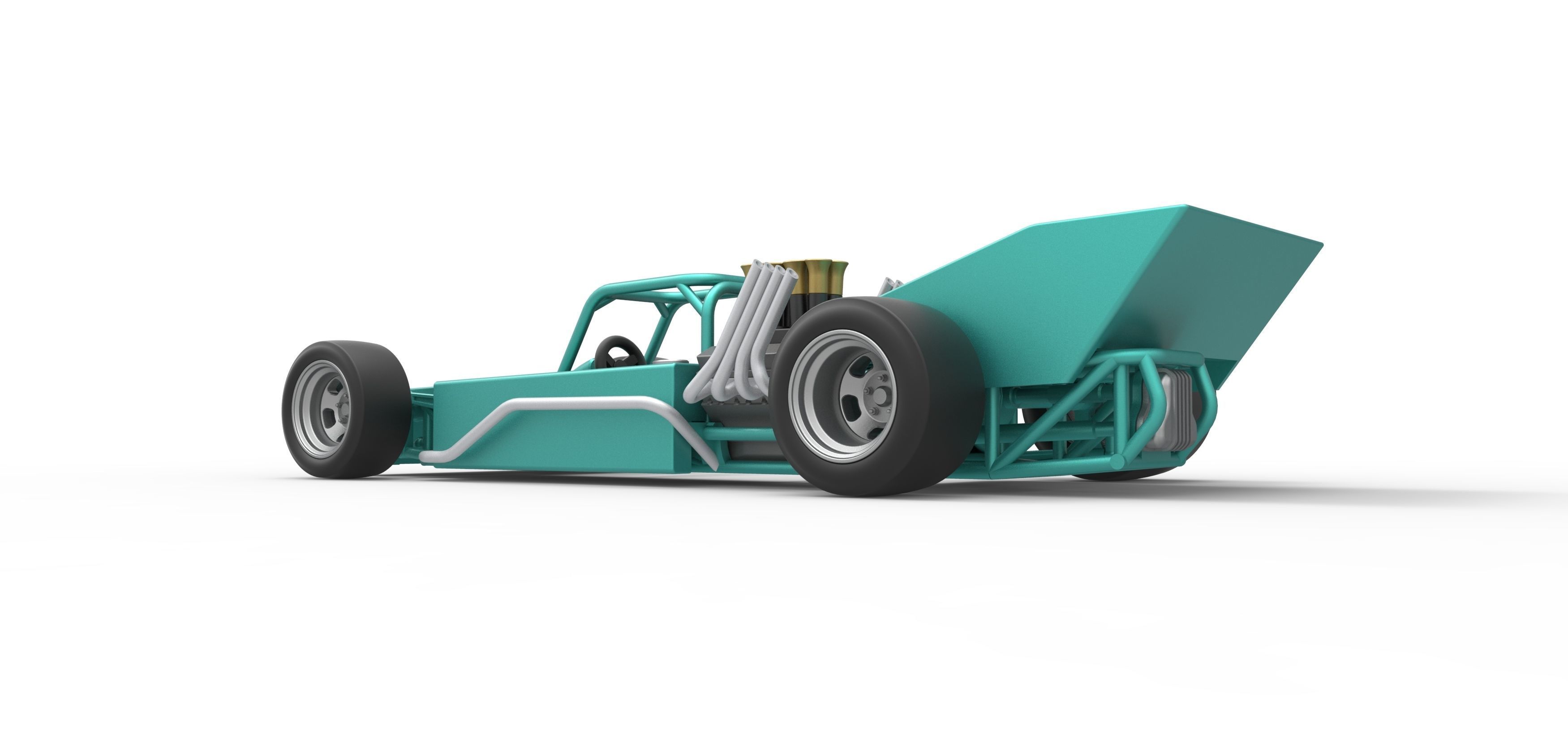Supermodified rear engine race car Scale 1 to 25 3D print model_13