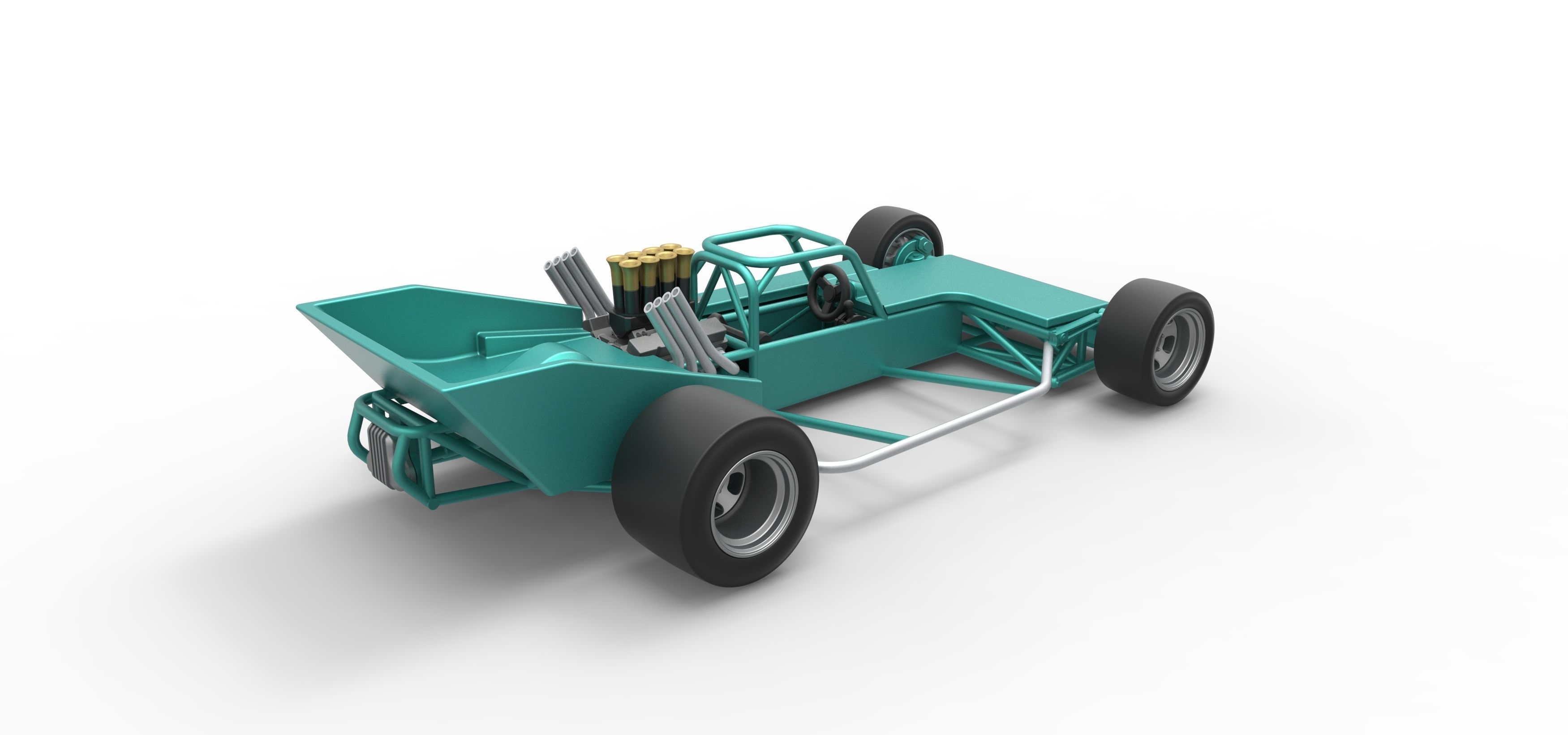 Supermodified rear engine race car Scale 1 to 25 3D print model_18