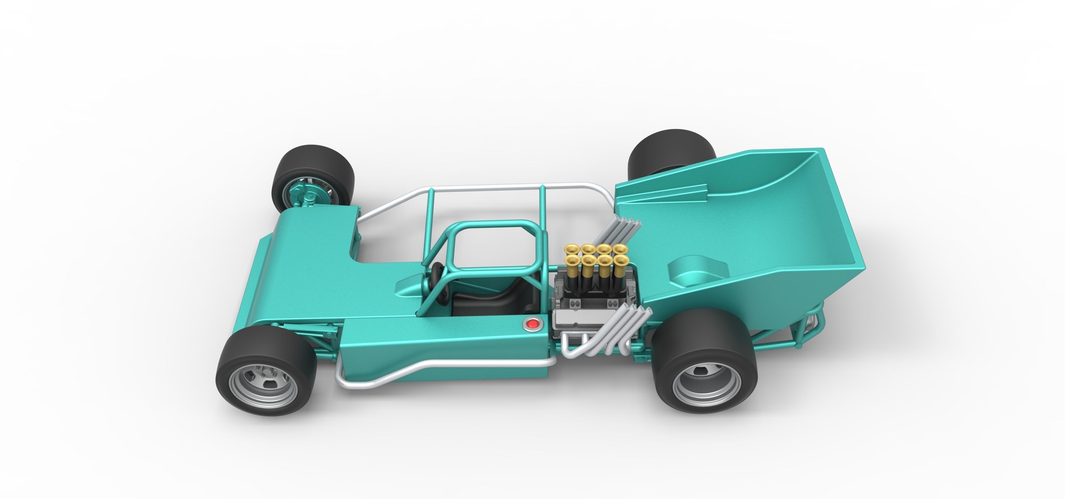 Supermodified rear engine race car Scale 1 to 25 3D print model_10
