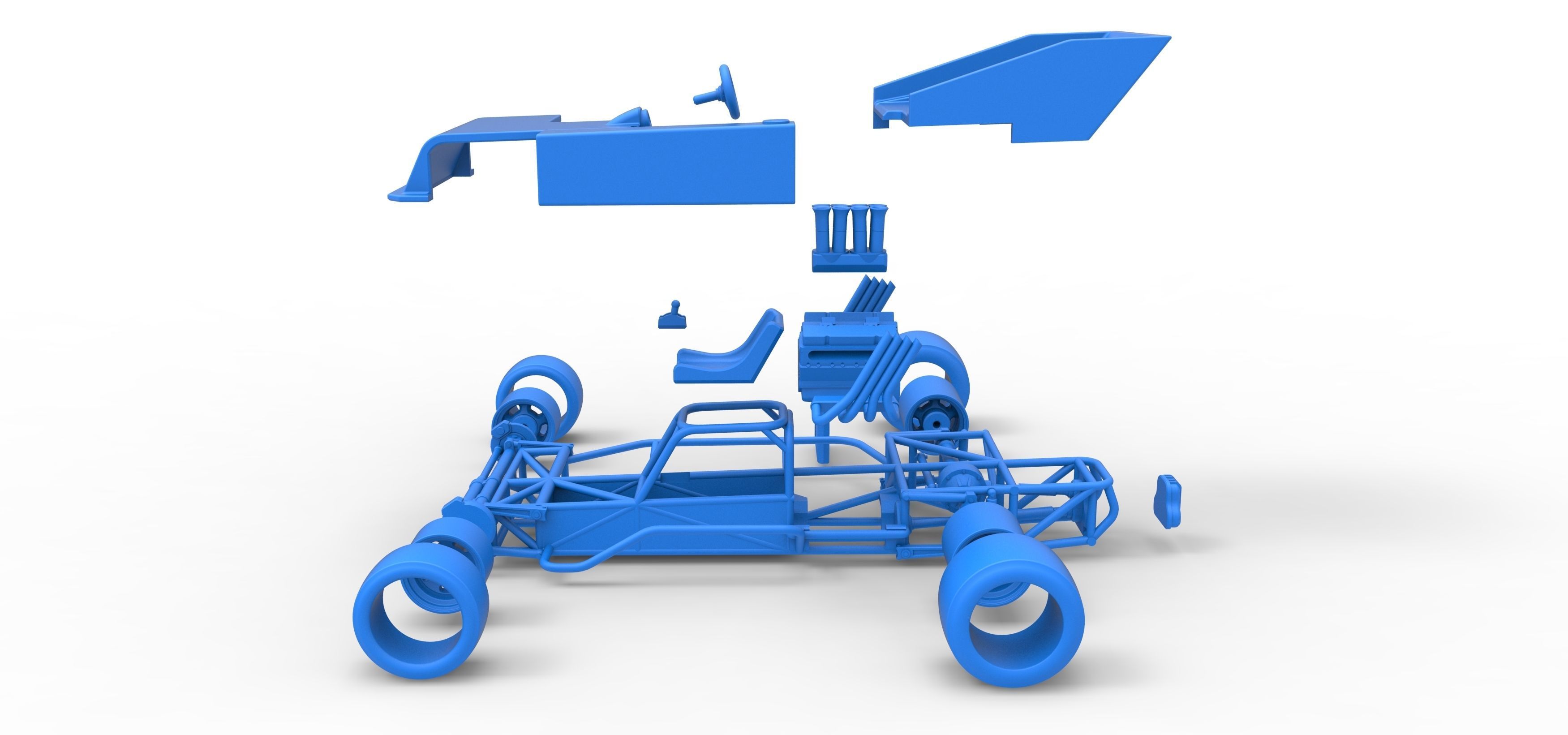 Supermodified rear engine race car Scale 1 to 25 3D print model_55